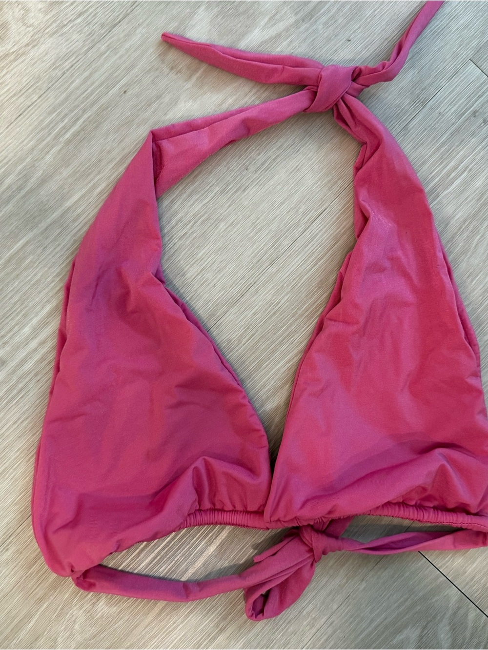 Women's Pink Halter Swim Top - Classic Tie Bikini